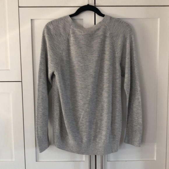 Lou & Grey for Loft Nylon/Rayon Lightweight Crewneck Sweater with Front Drape S - Picture 4 of 5